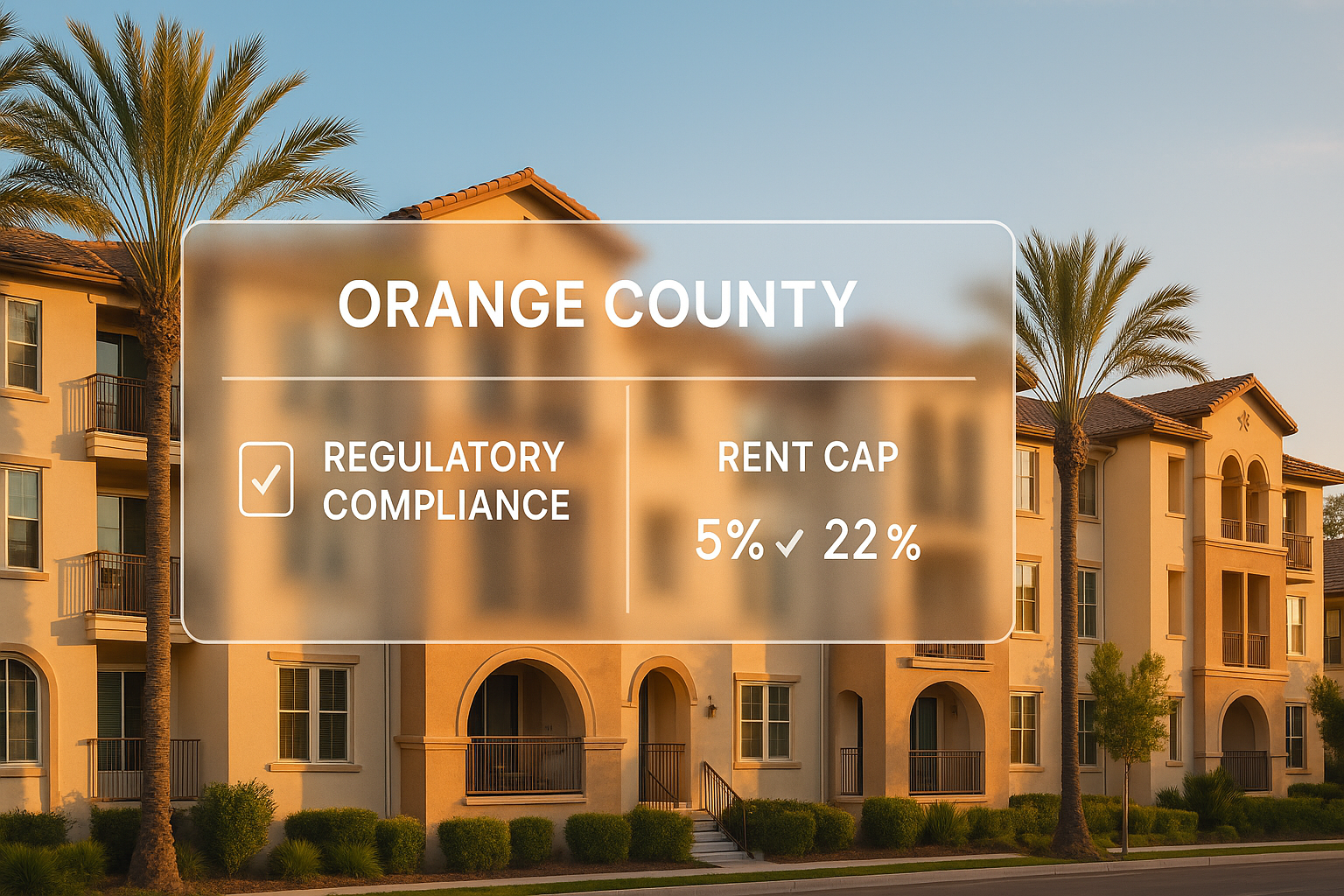 Orange County apartment complex with California regulatory compliance data overlay
