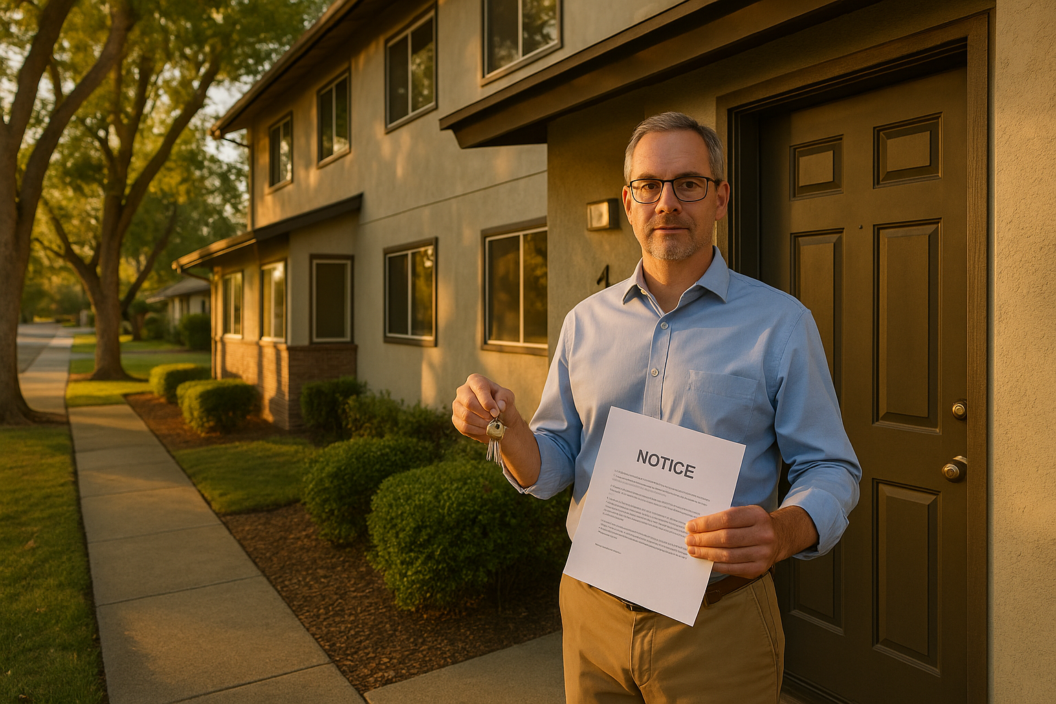 California landlord preparing for owner move-in at fourplex